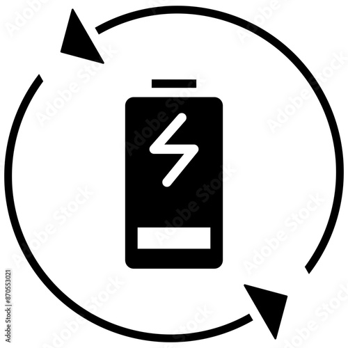 Recharge Battery vector icon. Can be used for Battery and Power iconset.