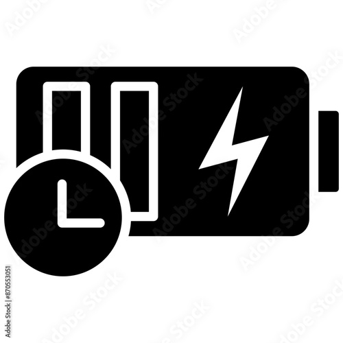 Battery Duration vector icon. Can be used for Battery and Power iconset.