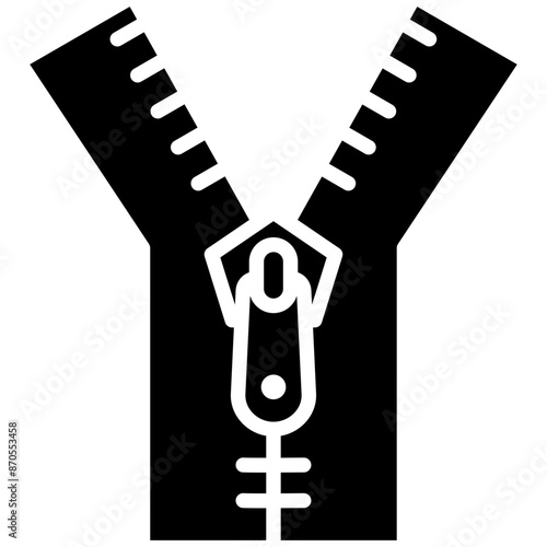 Zipper vector icon. Can be used for Art and Craft Supplies iconset.