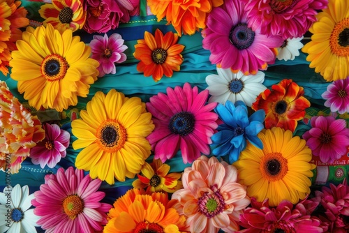 Wallpaper Mural Colored Flowers on Table Torontodigital.ca