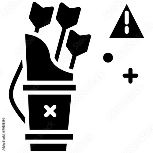 Warning vector icon. Can be used for Archery iconset.