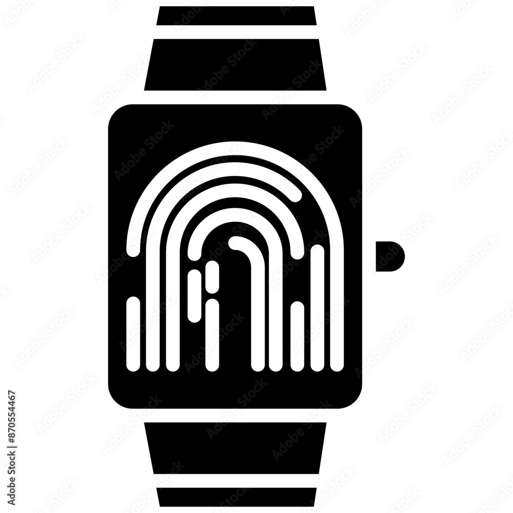 Biometric Smart Watch vector icon. Can be used for Biometrics iconset. Biometric Smart Watch vector icon. Can be used for Biometrics iconset.