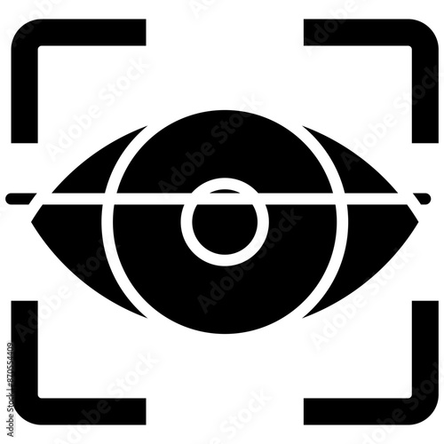 Eye Recognition vector icon. Can be used for Biometrics iconset.