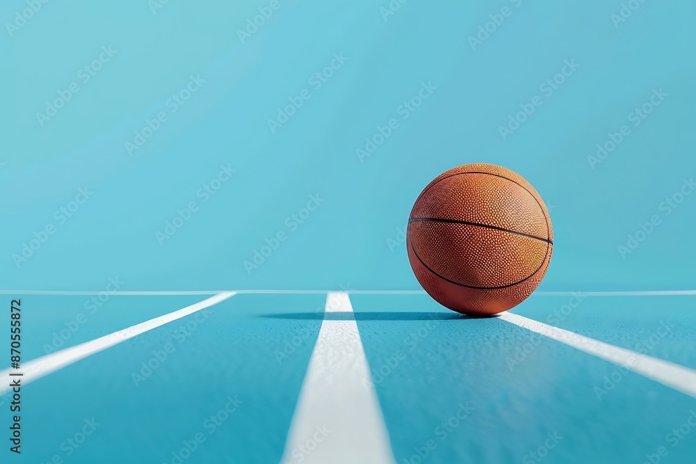 Basketball ball on blue background. Sport concept. Basketball ball on blue background. Sport concept.