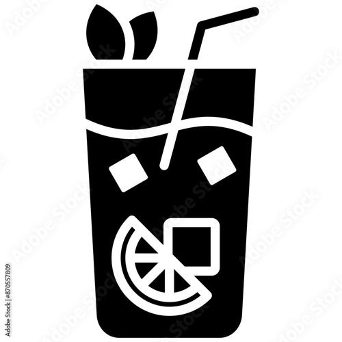 Gin Tonic vector icon. Can be used for Beverages iconset.