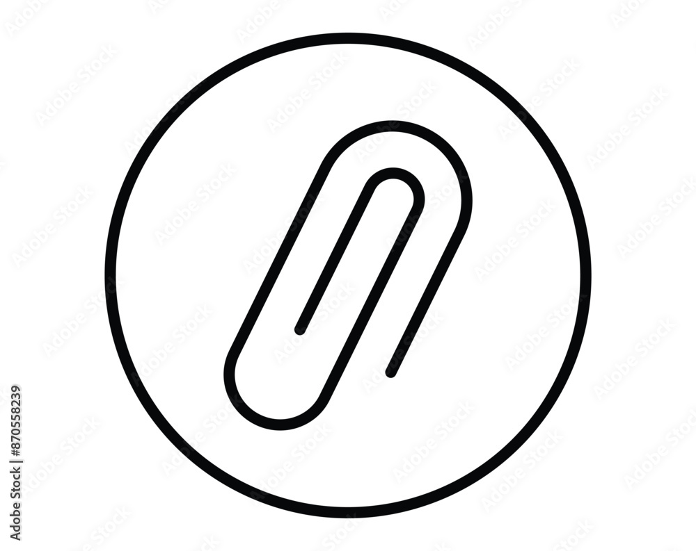 editable stroke paper clip icon isolated on white editable stroke paper clip icon isolated on white