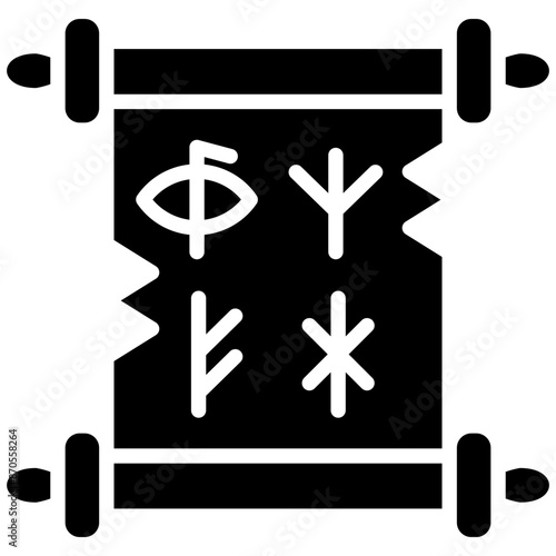 Runes vector icon. Can be used for Medieval iconset.