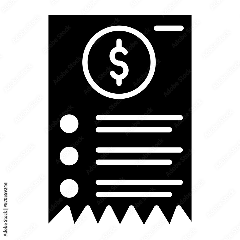 Receipt vector icon. Can be used for Business and Finance iconset. Receipt vector icon. Can be used for Business and Finance iconset.