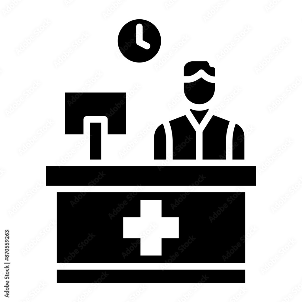 Receptionist vector icon. Can be used for Business and Finance iconset. Receptionist vector icon. Can be used for Business and Finance iconset.