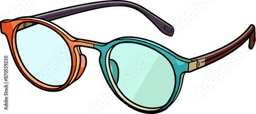 glasses vector illustration isolated on transparent  background. 
