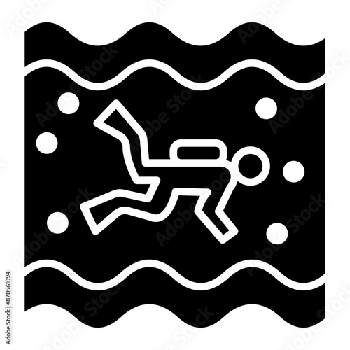 Open Water Diving vector icon. Can be used for Vacation and Tourism iconset.