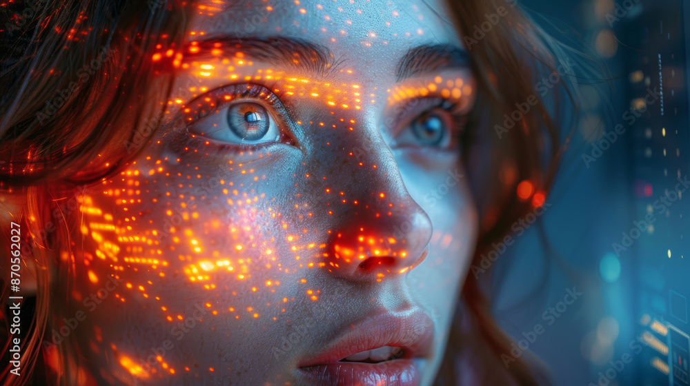 Digital Assistant Projecting Holographic Data.. Digital Assistant Projecting Holographic Data..