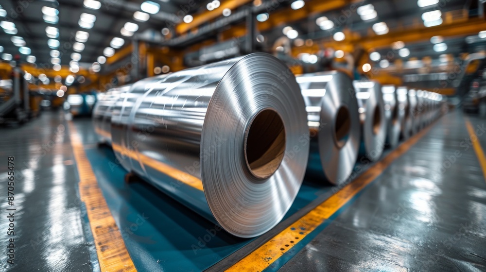 aluminum coil of foil on machinery, industrial storage, ready for sale aluminum coil of foil on machinery, industrial storage, ready for sale