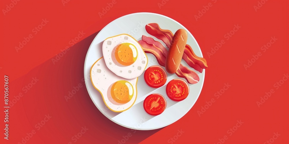 Breakfast plate with meat and vegetables Breakfast plate with meat and vegetables