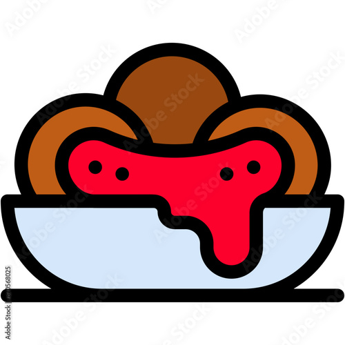 Vector Icon Arancini, Food And Restaurant, Italian Food, Traditional, Sicily