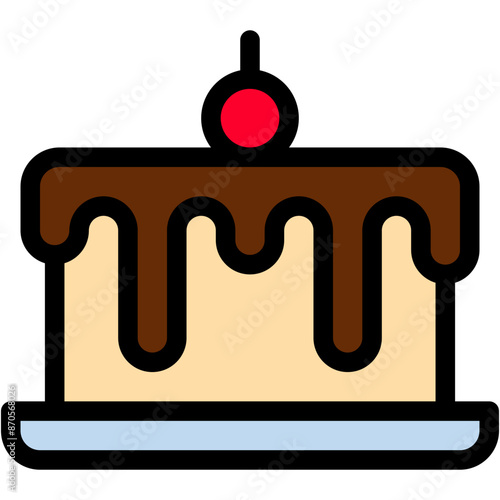 Vector Icon Cake, Tiramisu, Sweet, Italian Food, Italian Food