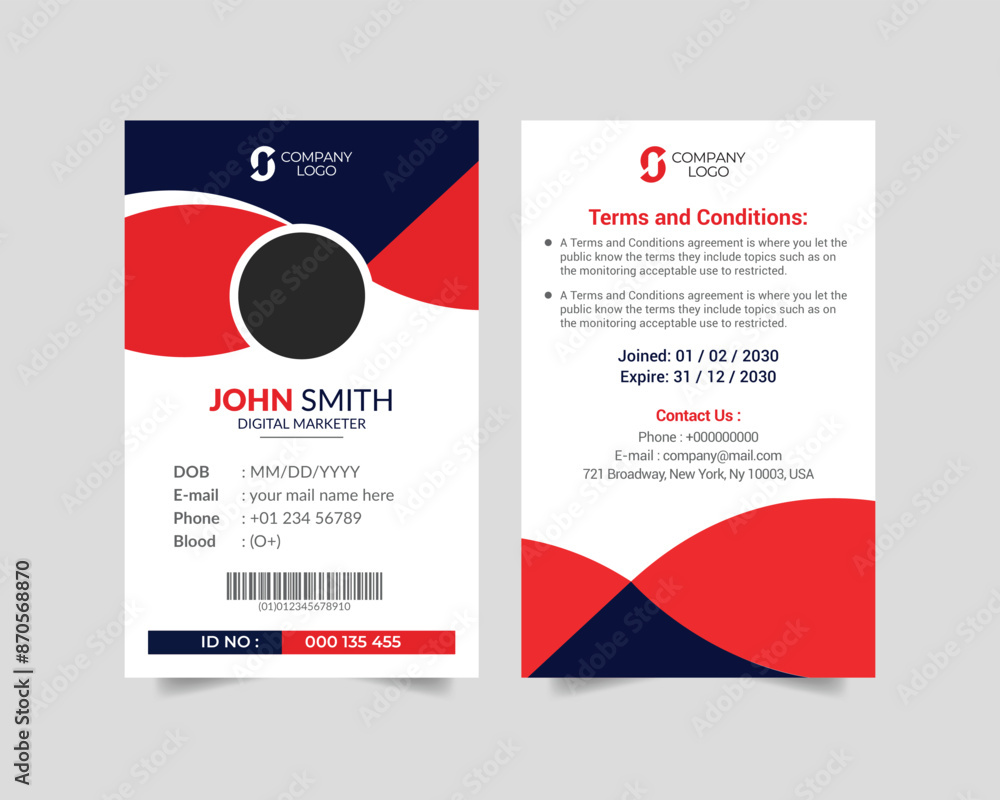 Modern id card design bundle | office staff identity card template design | Employee Id card for your company Modern id card design bundle | office staff identity card template design | Employee Id card for your company