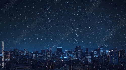 Wallpaper Mural City skyline at night with stars visible above, lots of space for text  Torontodigital.ca