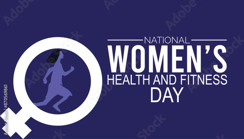 National women’s health and fitness day is observed every year on September.banner design template Vector illustration background design.