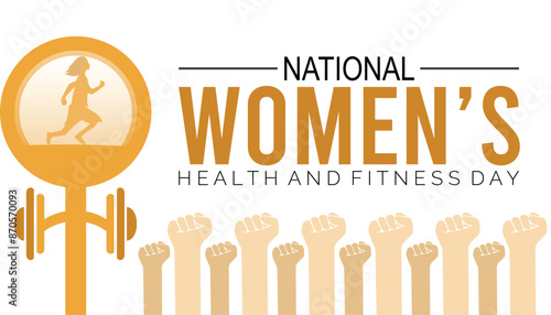 National women’s health and fitness day is observed every year on September.banner design template Vector illustration background design.