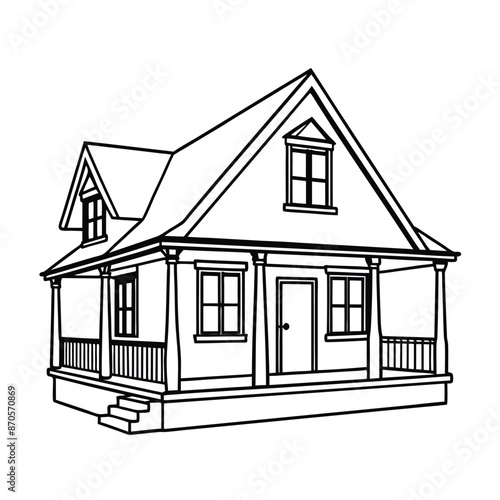 House outline for coloring book