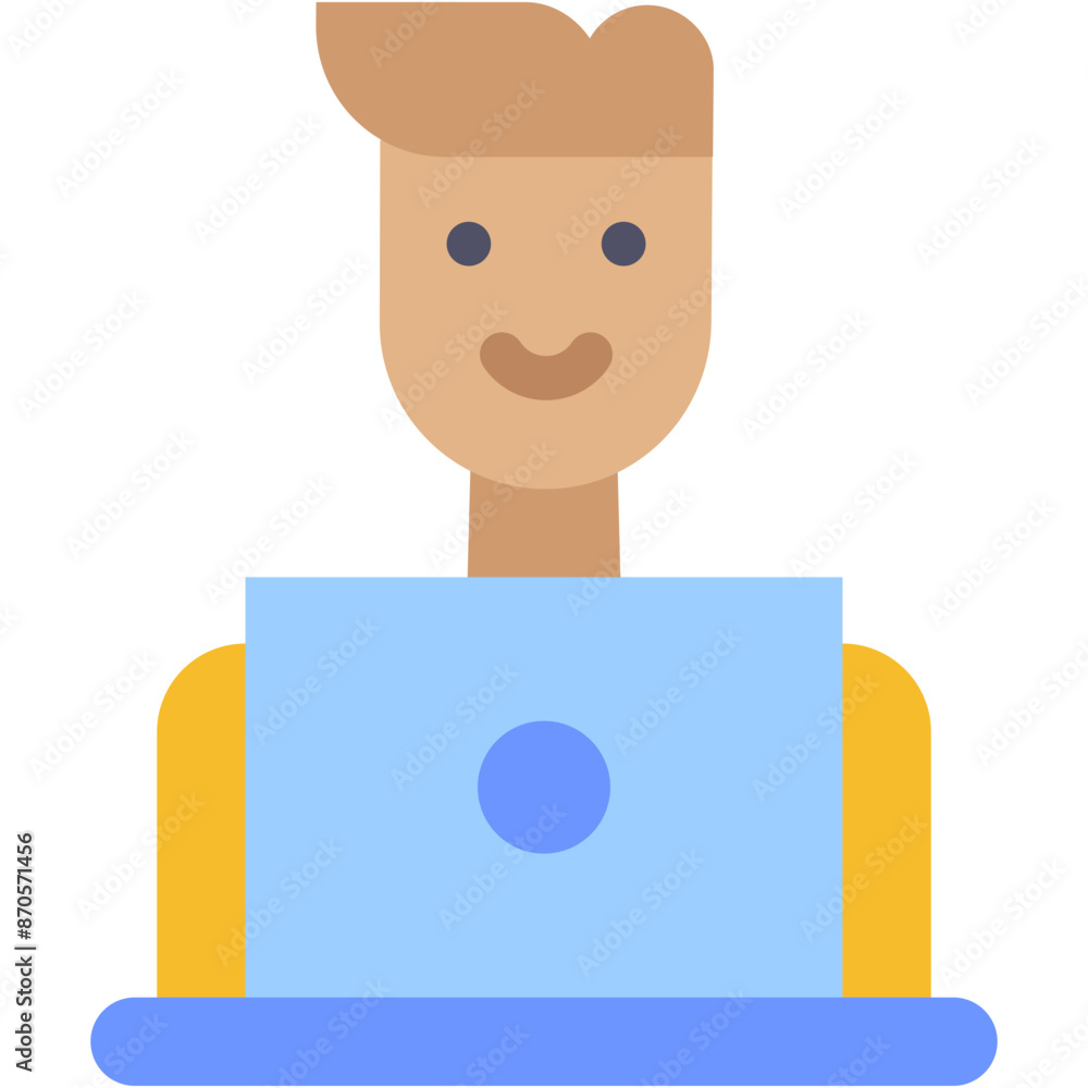 Vector Icon Study, Reading, Education, Literature, Laptop Vector Icon Study, Reading, Education, Literature, Laptop