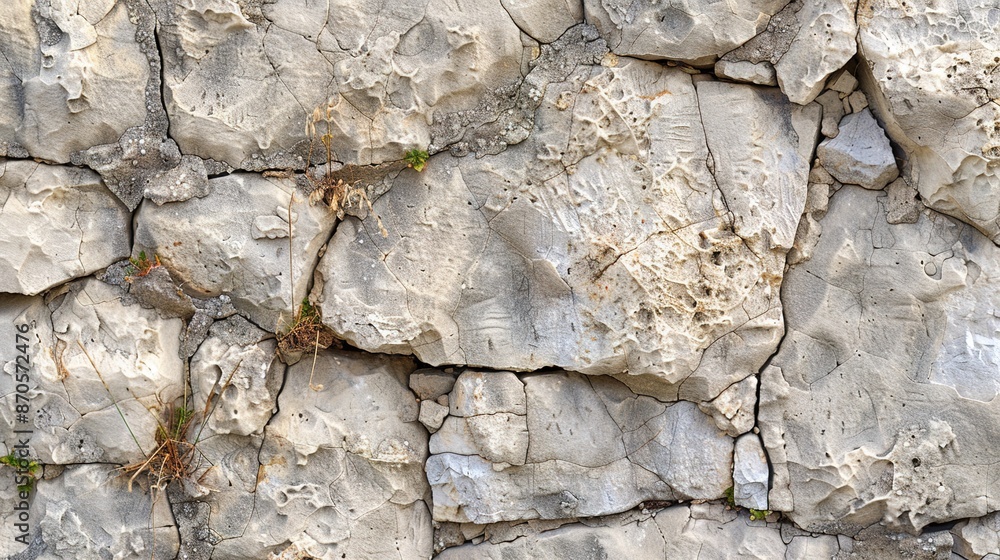 Fototapeta premium Detailed Weathered Limestone Texture for Historical and Geological Reference