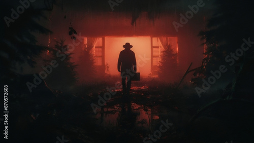 Horror city silent streets eerie buildings dark CGI for Game dev or Ghost Story | Priest Investigate unoly posess in house