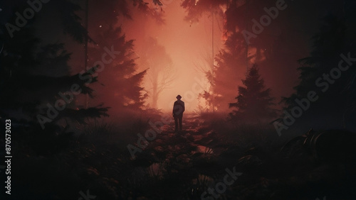 Horror city silent streets eerie buildings dark CGI for Game dev or Ghost Story | Priest Investigate unoly forest | 2