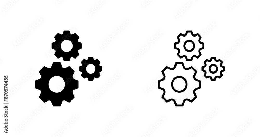 Multiple Cogwheels Vector Icon Multiple Cogwheels Vector Icon