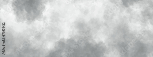 Gray sky in the clouds. Realistic white cloud or smoke. White fog or smoke on white background. Vector EPS 10
