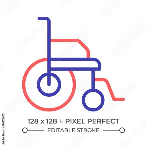 Braille fingertouch language two color line icon. Vision loss special needs. Lifelong healthcare bicolor outline symbol. Duotone linear pictogram. Isolated illustration. Editable stroke