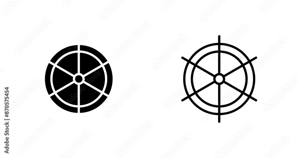 Ship Helm Vector Icon Ship Helm Vector Icon