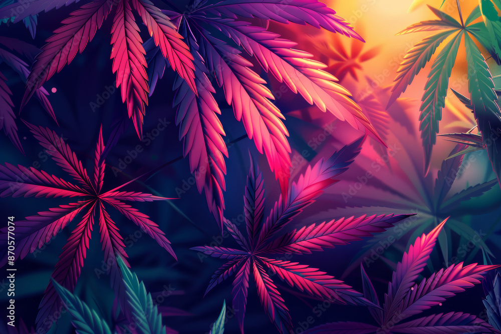 Tropical Cannabis Leaf Banner Tropical Cannabis Leaf Banner