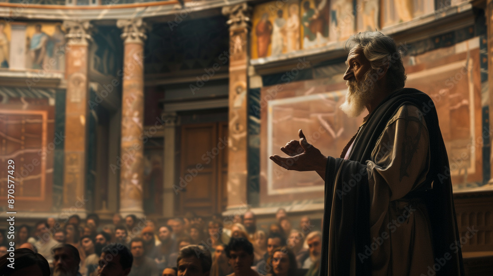 older man in a temple 