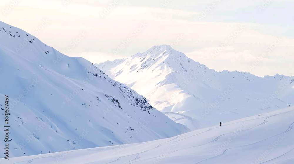 Obraz premium Snow-capped mountain landscape in winter