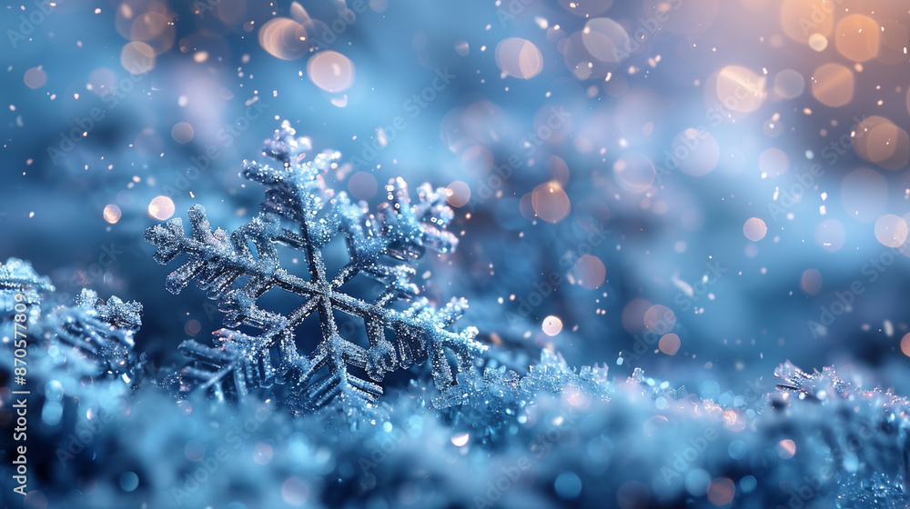 Snowflakes close-up. Macro photo. The concept of winter, cold, beauty of nature Snowflakes close-up. Macro photo. The concept of winter, cold, beauty of nature
