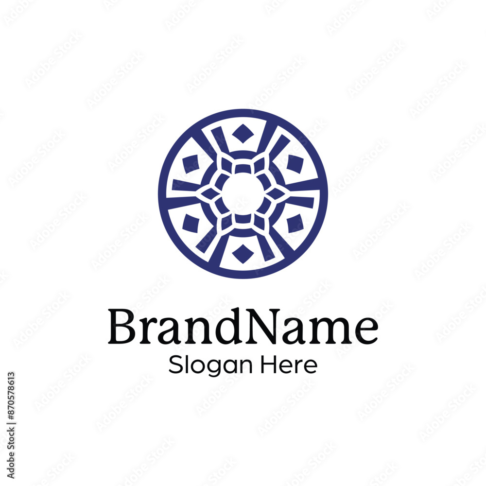 Abstract symmetric Mandala Pattern Logo Design Template Abstract symmetric Mandala Pattern Logo Design Template