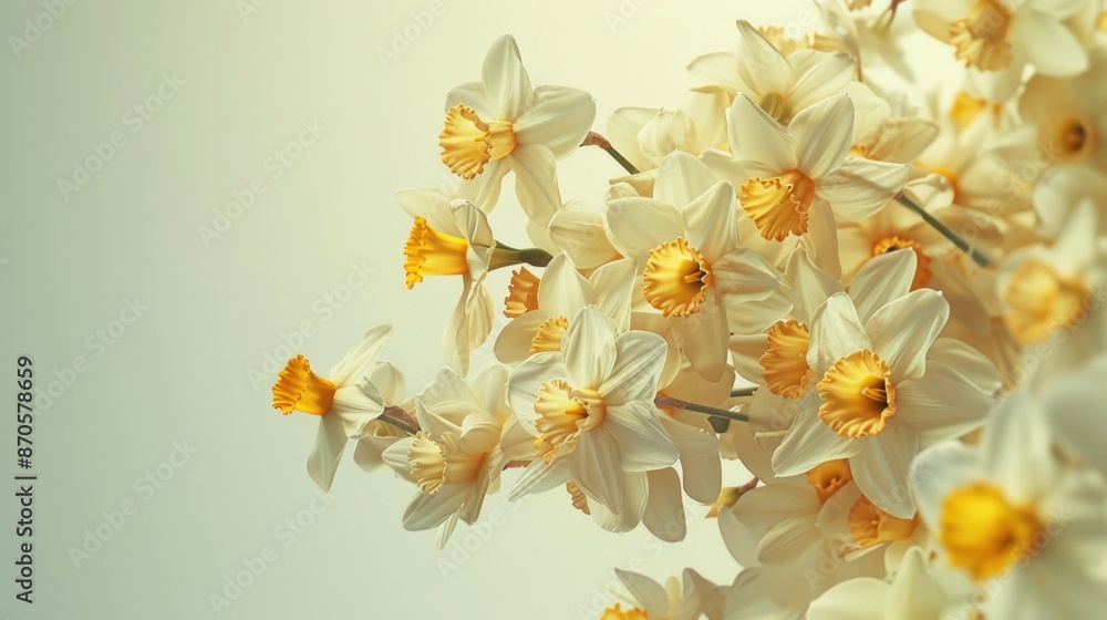 Obraz premium A cascade of daffodils in full bloom, their golden heads swaying gently in the breeze
