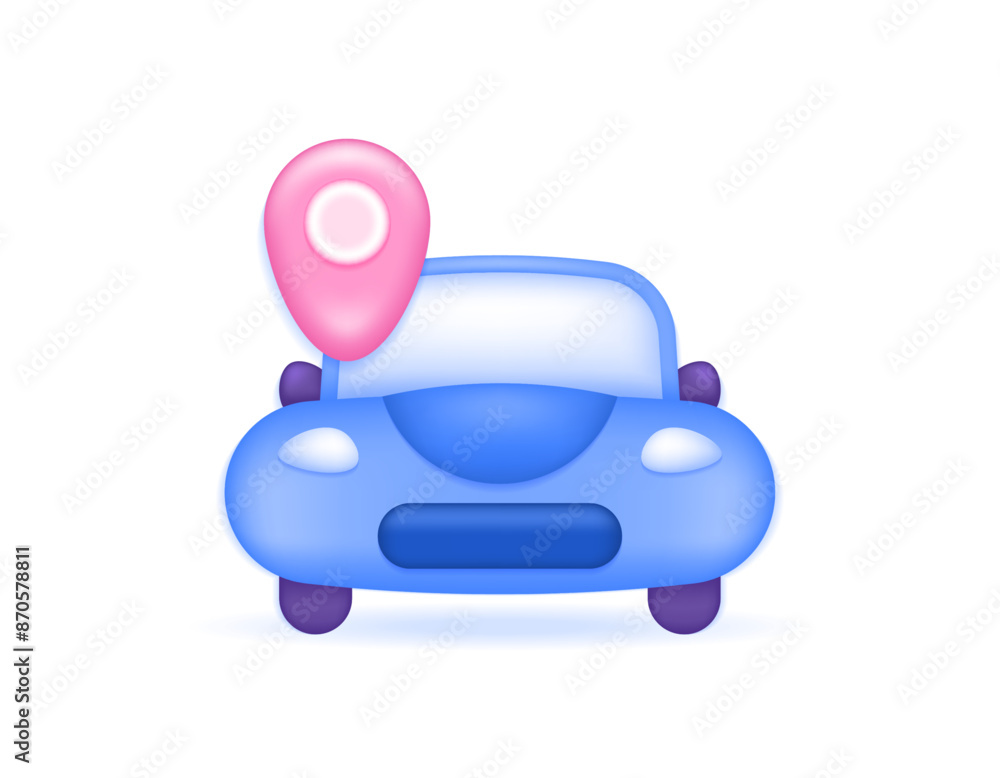 illustration of car and location symbols. symbol or icon. vehicle GPS concept. car position tracker. minimalist 3d style design. graphic elements illustration of car and location symbols. symbol or icon. vehicle GPS concept. car position tracker. minimalist 3d style design. graphic elements