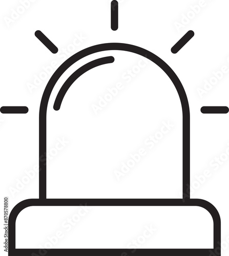 Alarm siren vector icon set. Emergency siren ambulance or police, outline symbol