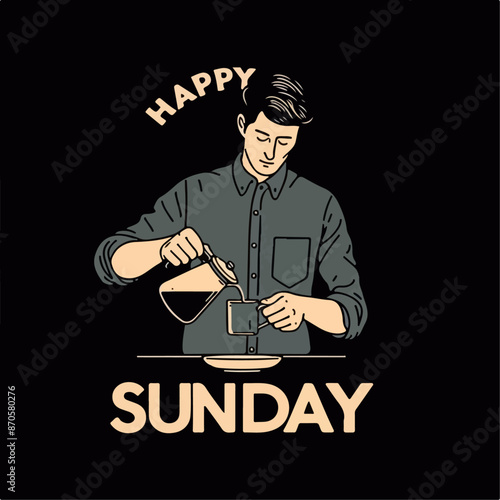 happy Sunday poster design illustration