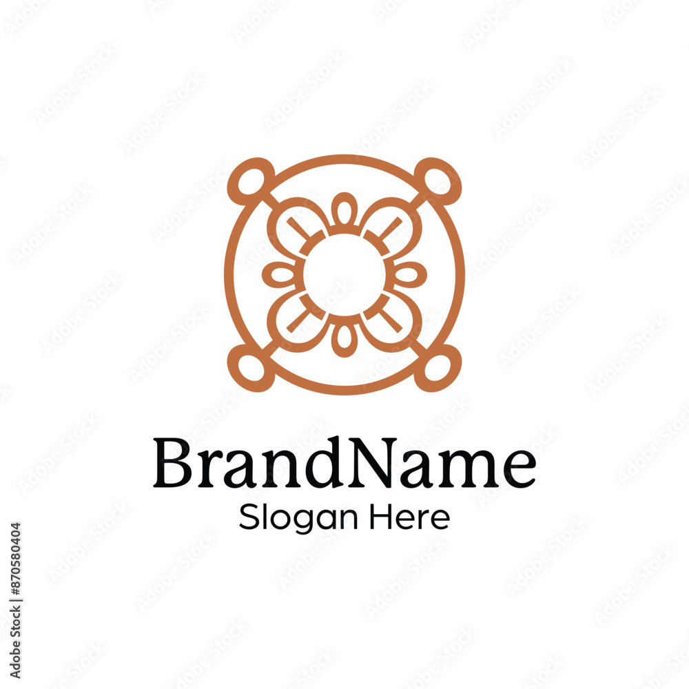 Abstract symmetric Mandala Pattern Logo Design Template Abstract symmetric Mandala Pattern Logo Design Template