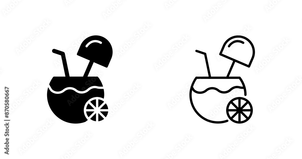 Coconut Drink Vector Icon Coconut Drink Vector Icon