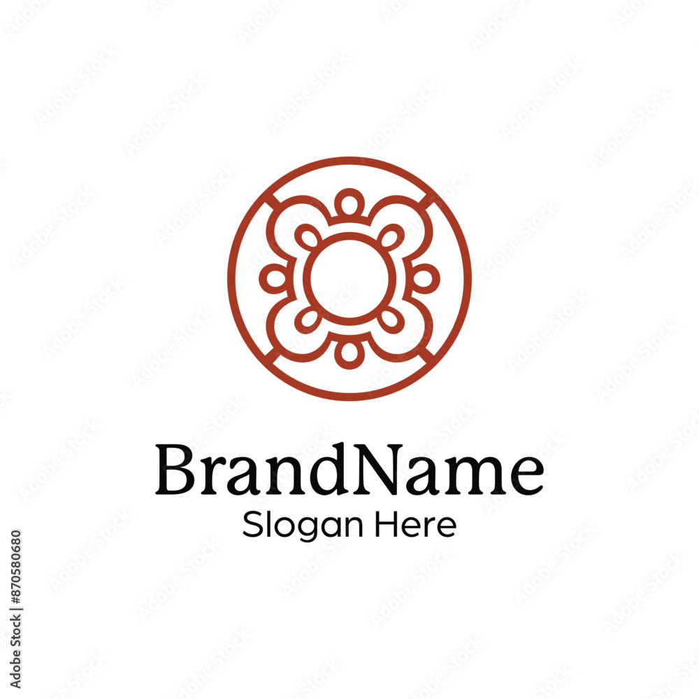 Abstract symmetric Mandala Pattern Logo Design Template Abstract symmetric Mandala Pattern Logo Design Template