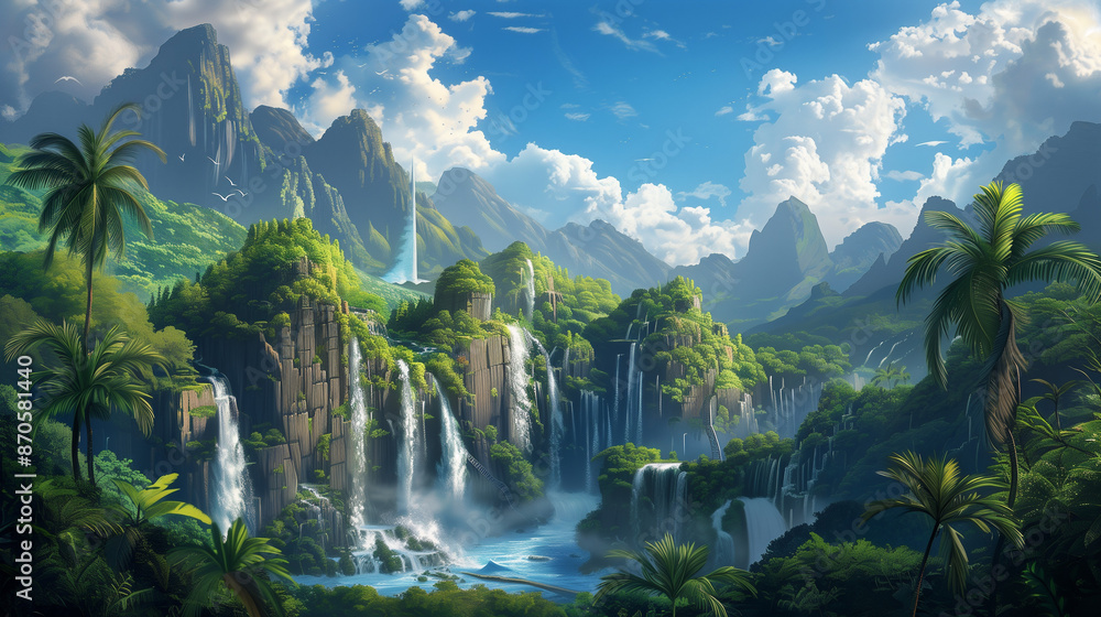 tropical forest in the morning tropical forest in the morning