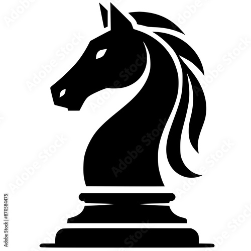 Chess horse logo silhouette