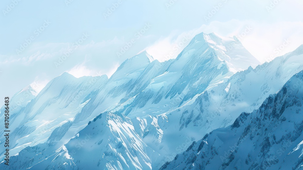 New Zealand's famous and beautiful Mount Aoraki. on a white background New Zealand's famous and beautiful Mount Aoraki. on a white background