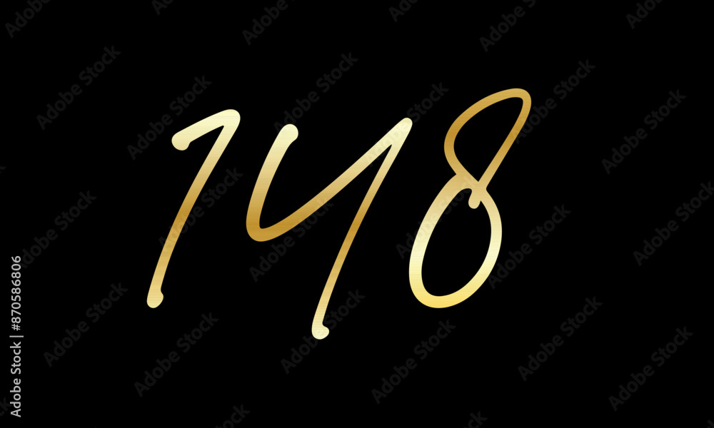 Number Gold Casual Modern Logo Number Gold Casual Modern Logo