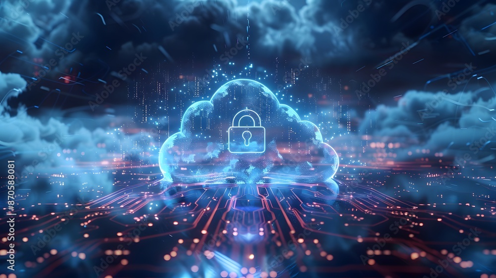Obraz premium Secure Cloud Computing, Cyber Security Concept.